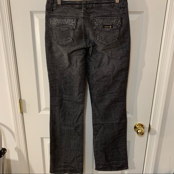 NWOT Sasson Ooh La La Bootcut Boogie Embellished Tab Pocket Jeans - Picture 2 of 5